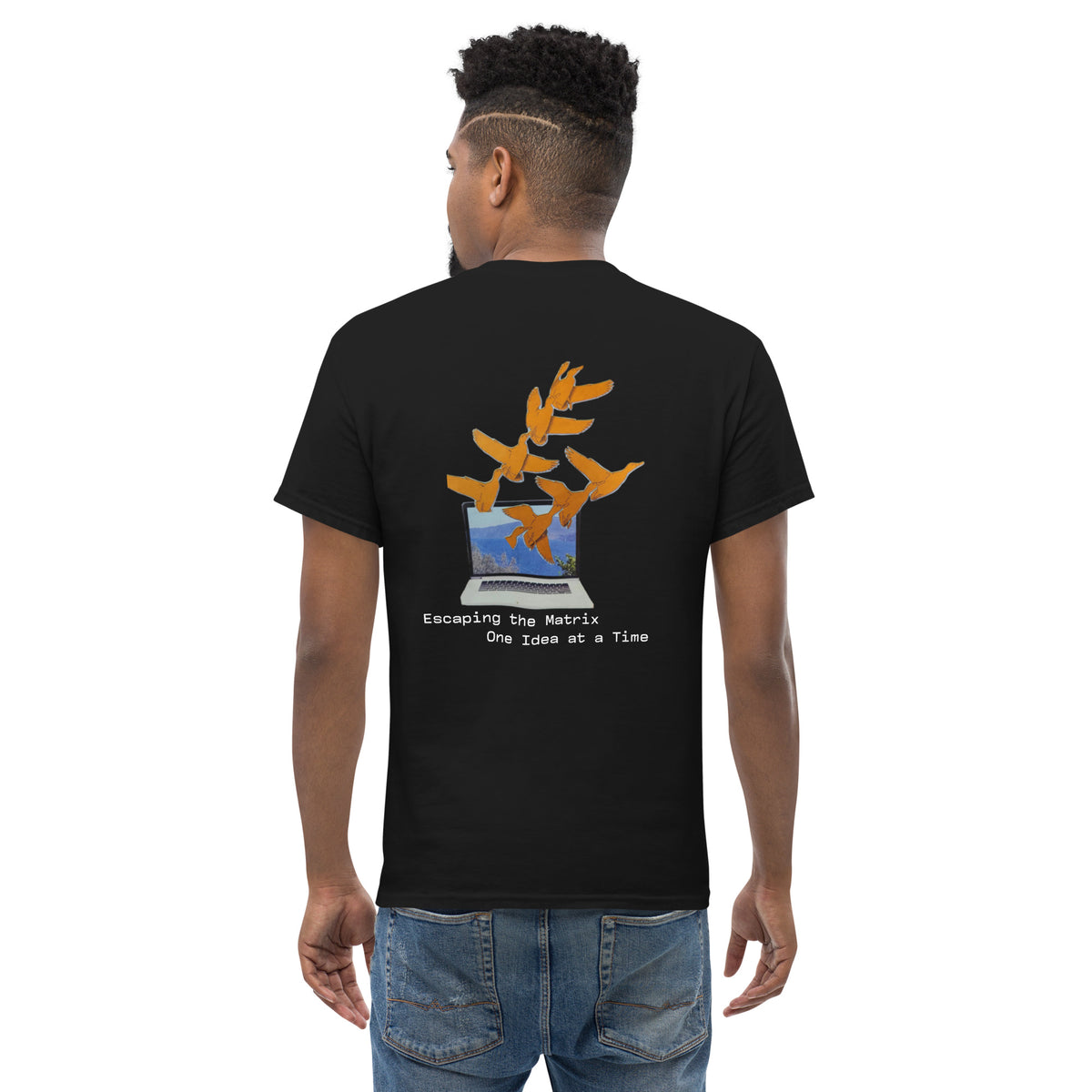 escaping the matrix unisex classic tee black back1