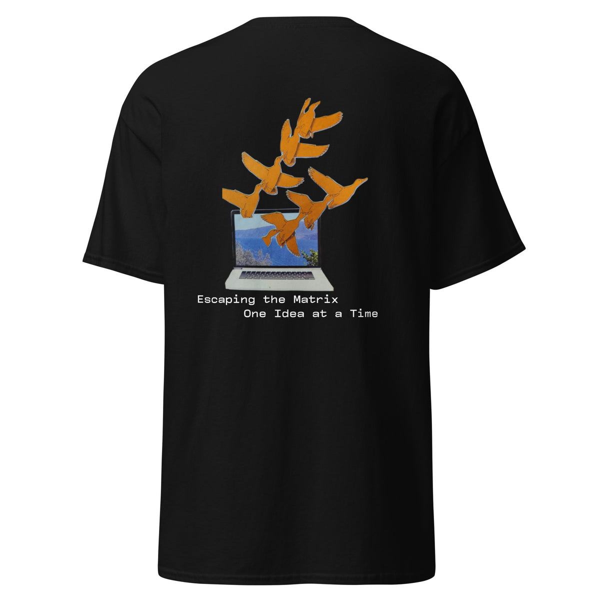 escaping the matrix unisex classic tee black back