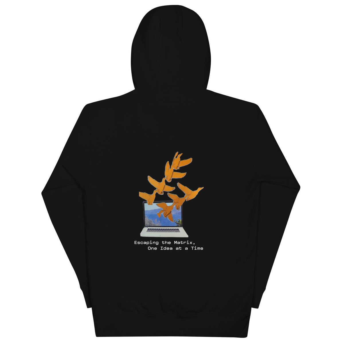 escaping the matrix unisex premium pullover hoodie black back